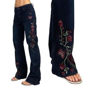 Dg2 embroidered butterfly jeans